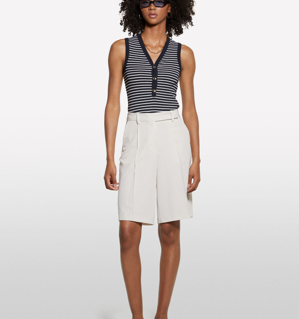 Τοπ ριγέ με κουμπιά - τοπ γυναικεία - Σκουρο Μπλε | Sisley image number 1